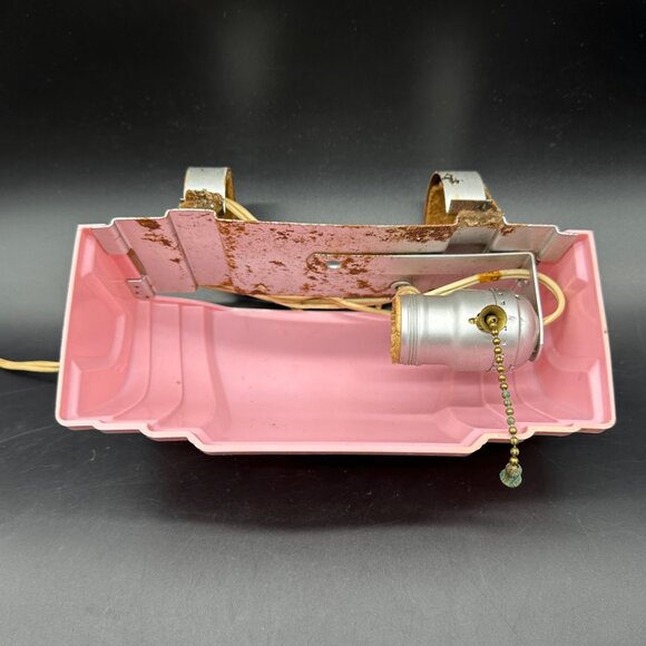 Vintage Headboard Lamp Light 1930s Art Deco Pink Plastic Reading Retro Lighting - Picture 7 of 15